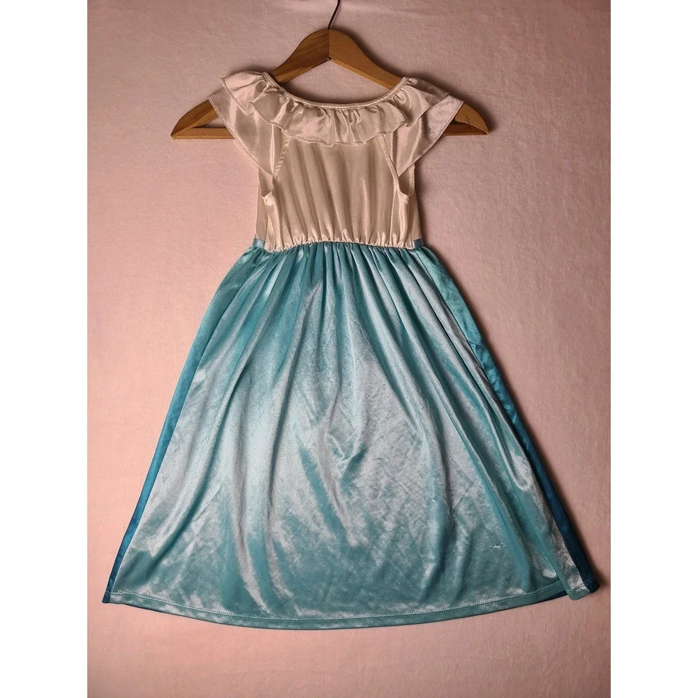 Disney Encanto Nightgown Girls XS 4/5 Blue Mirabel Madrigal Ruffle Dress
